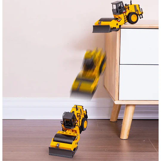 Huina 1154: Rodillo Compactador Monocilíndrico (Road Roller) - Escala 1:35 Die-Cast