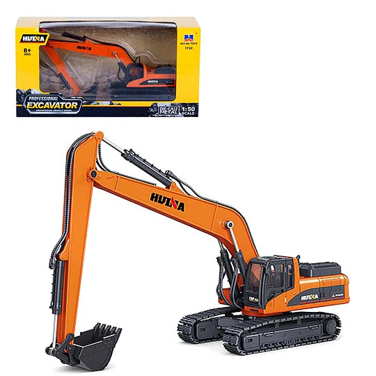 Huina 1722: Excavadora de Brazo Largo (Long Reach) Metálica - Escala 1:50 Die-Cast