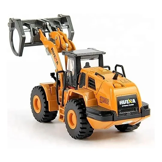 Huina 1716: Cargador Frontal Forestal (Timber Grab) Metálico - Escala 1:50 Die-Cast