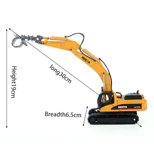 Huina 1713: Cargador de Troncos (Log Grabber) Metálico - Escala 1:50 Die-Cast