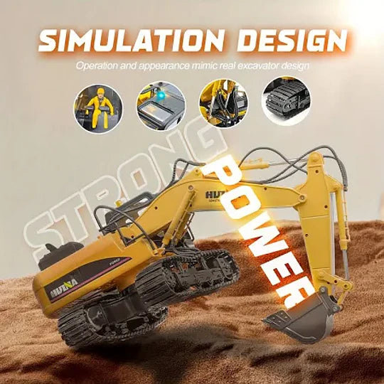 Excavadora RC Huina 1535-1 de Aleación a Escala 1:14