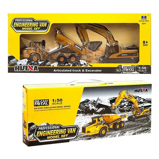 Set de Colección Huina 1611: Dúo de Maquinaria Die-Cast Metálica - Escala 1:50