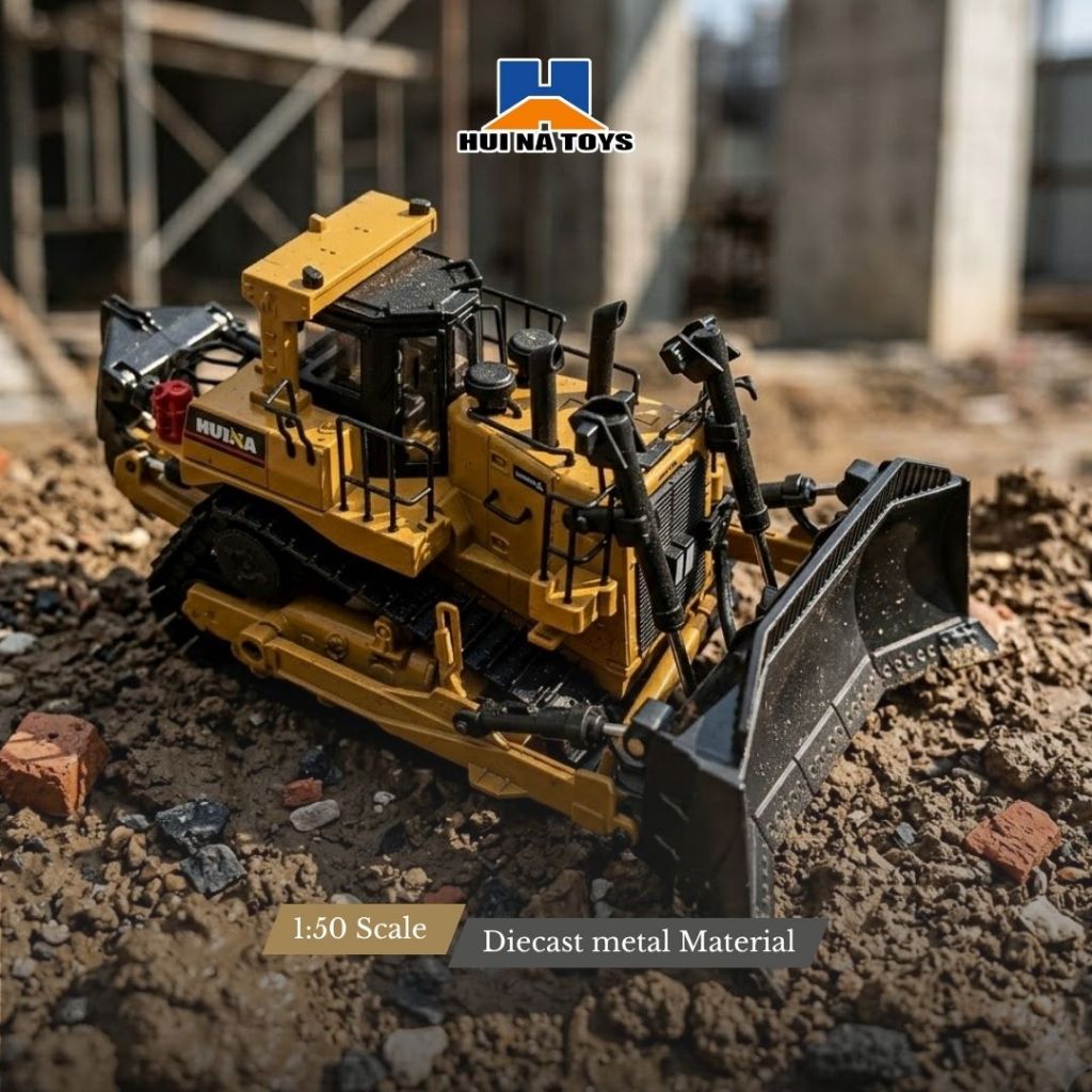Bulldozer full metal, a escala 1:50, HUINA 1700