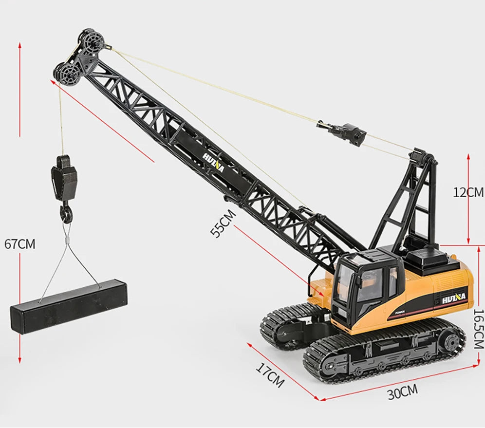Grua Oruga a Control Remoto HUINA 1572 – 15 Canales, Escala 1/14
